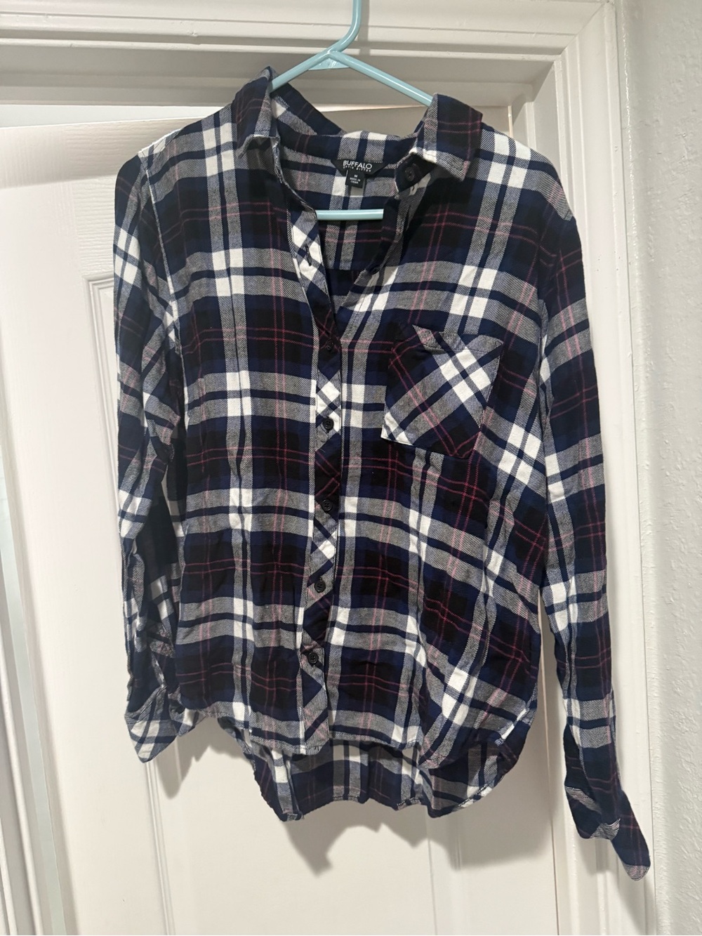 Buffalo David Bitton Navy Plaid Button-Down Shirt